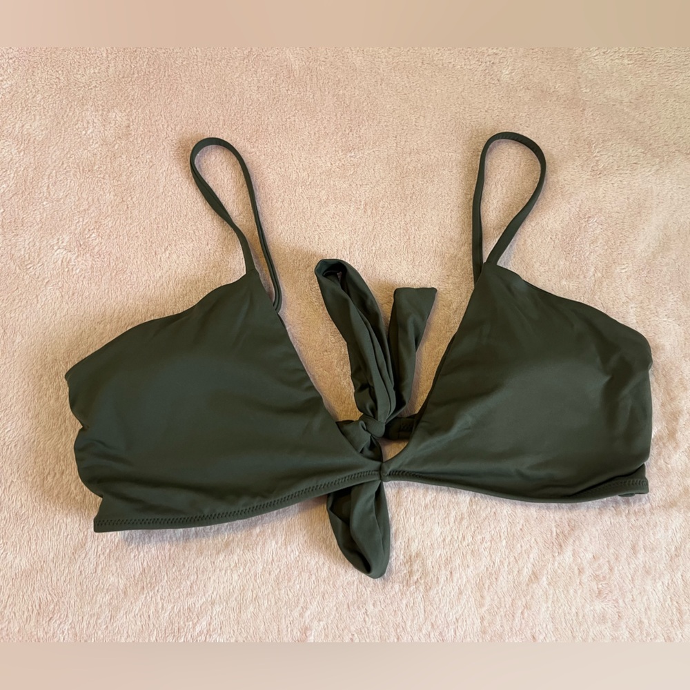 O'Neill Green Tie-Front Bikini Top